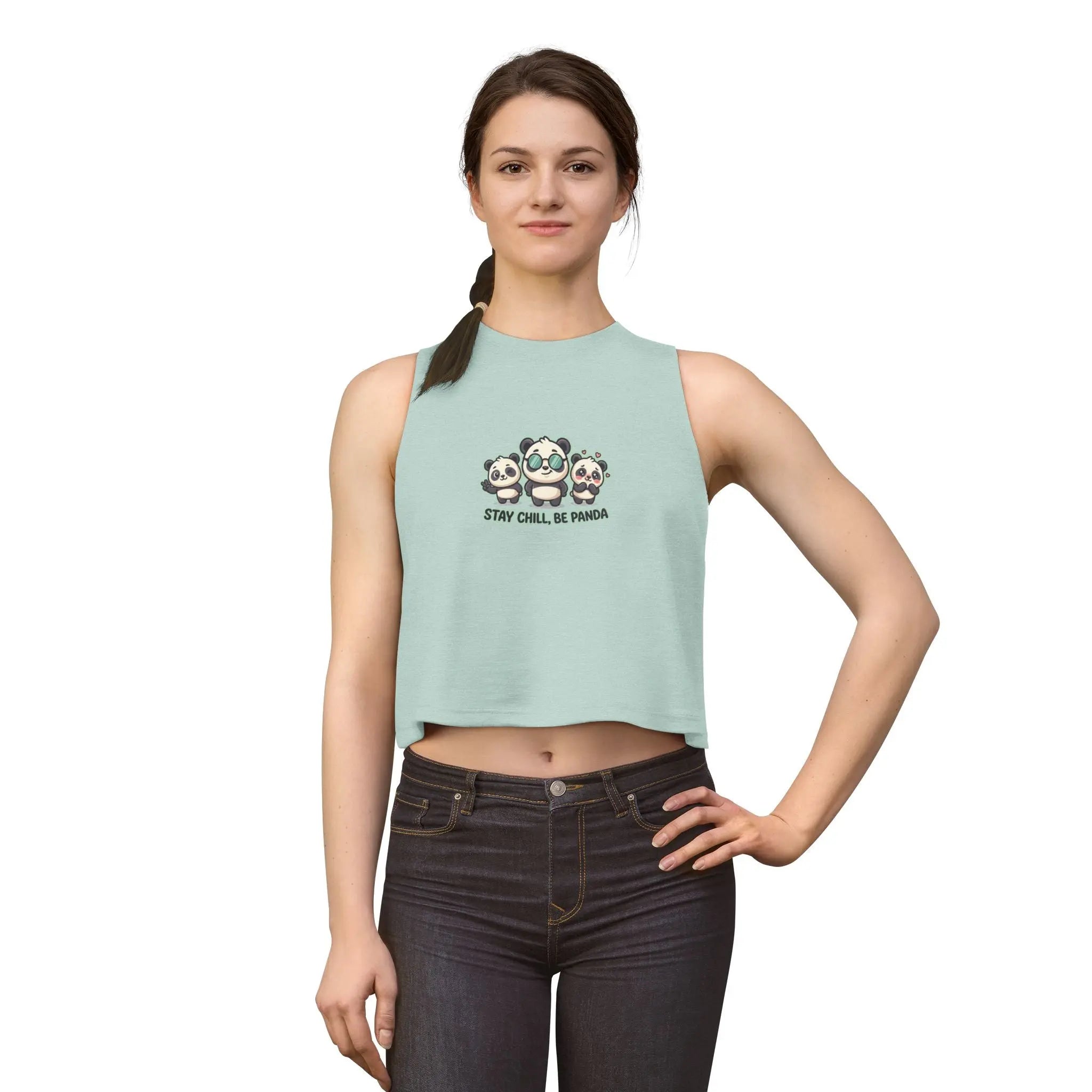 Stay Chill Be Panda Crop Top — Women's Cute Panda Graphic