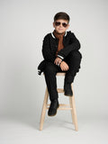 Black Varsity Bomber