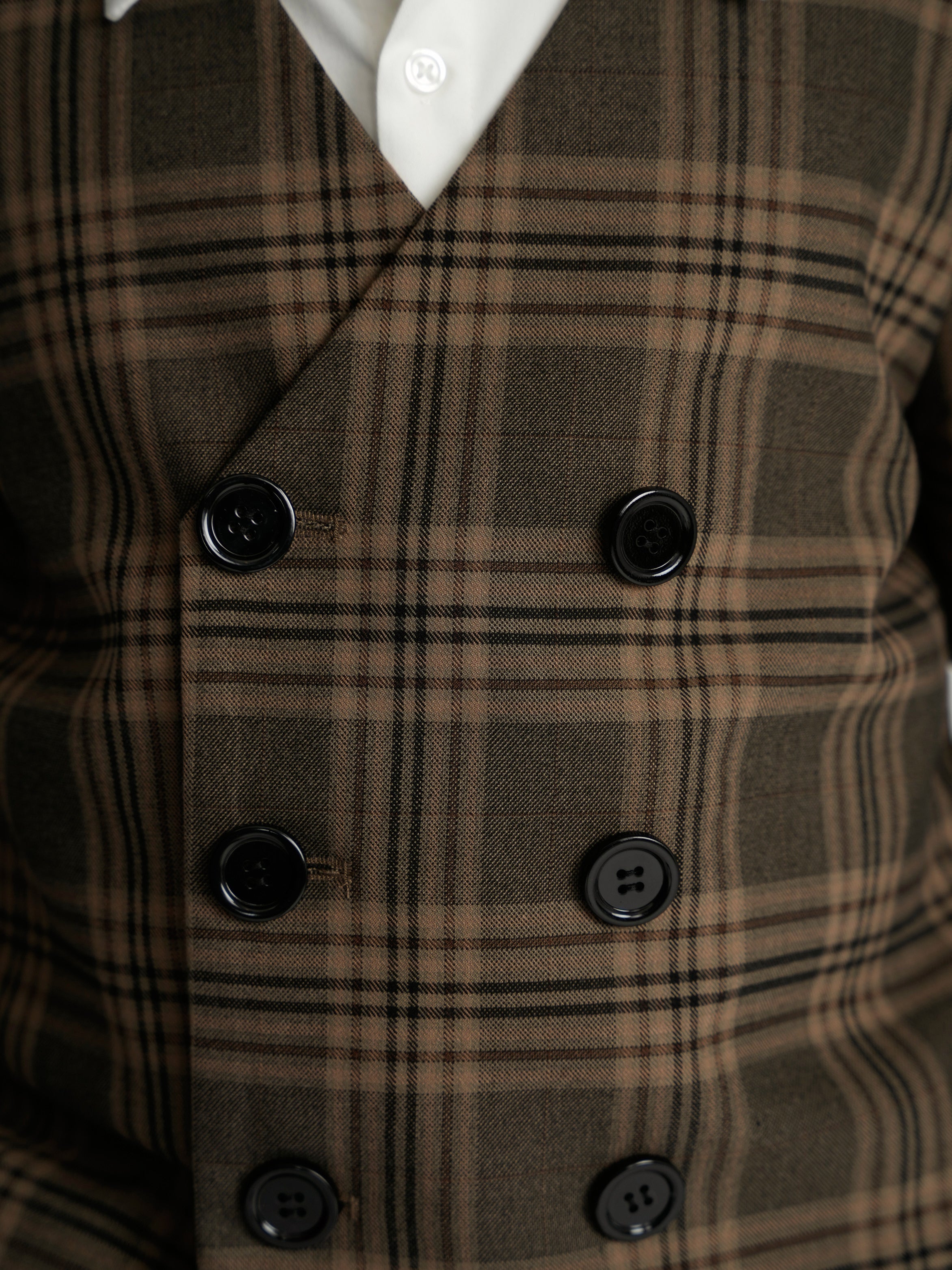 Plaid Double Breasted Dress Blazer