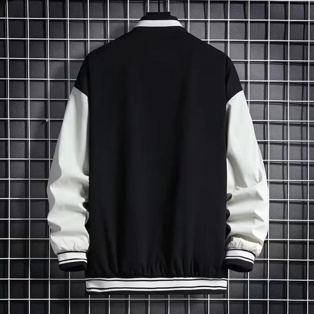 Men's Urban Letter Print Streetwear Varsity Jacket