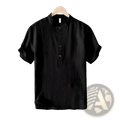Retro Japanese Style Loose Linen Mandarin Collar Shirt