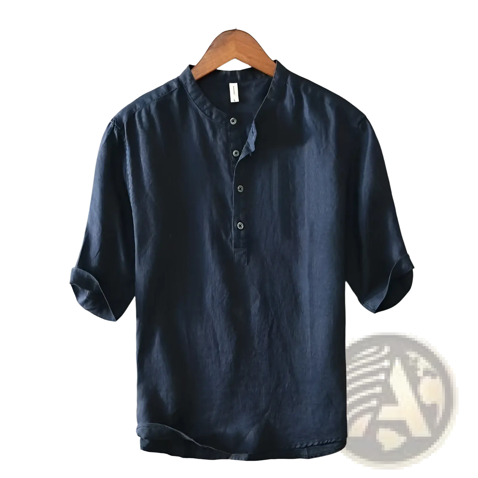 Retro Japanese Style Loose Linen Mandarin Collar Shirt