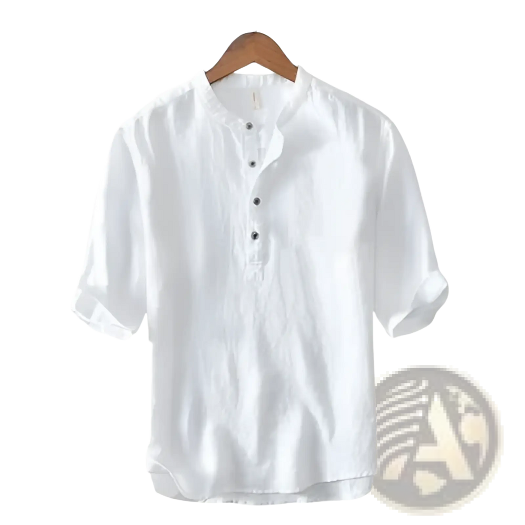 Retro Japanese Style Loose Linen Mandarin Collar Shirt