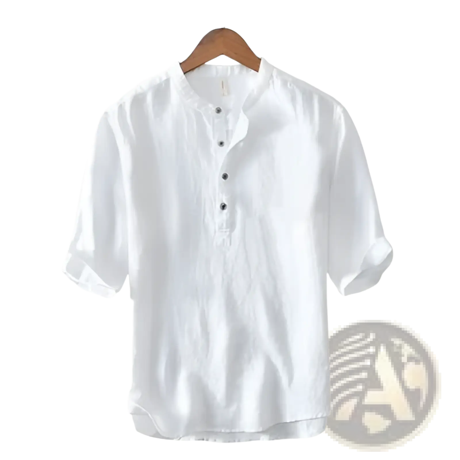 Retro Japanese Style Loose Linen Mandarin Collar Shirt