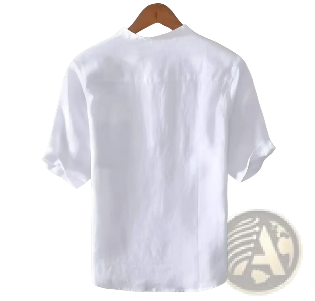 Retro Japanese Style Loose Linen Mandarin Collar Shirt