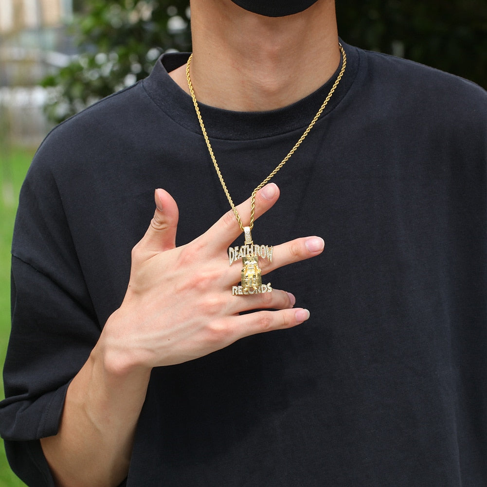 DEATH ROW RECORDS ROSE GOLD ICED LOGO NECKLACE – Swapnetic