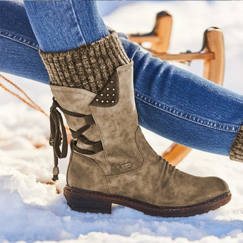 🔥Winter Promotion🔥Women's Winter Warm Back Lace Up Snow Boots
