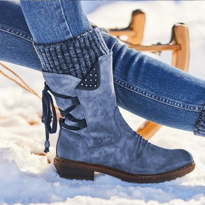 🔥Winter Promotion🔥Women's Winter Warm Back Lace Up Snow Boots