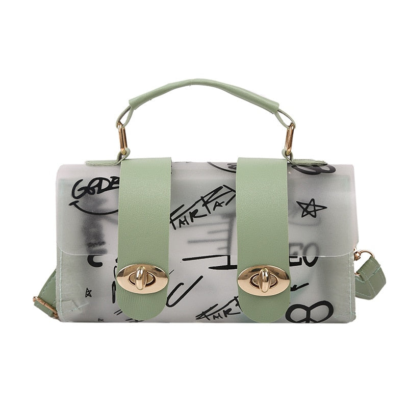 Transparent Graffiti Messenger Handbag