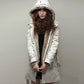 Hooded Faux Artificial Fur Slim Jacket